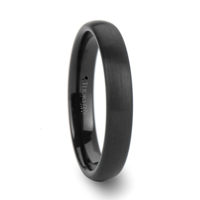 Domed Brushed Black Tungsten Women's Wedding Band