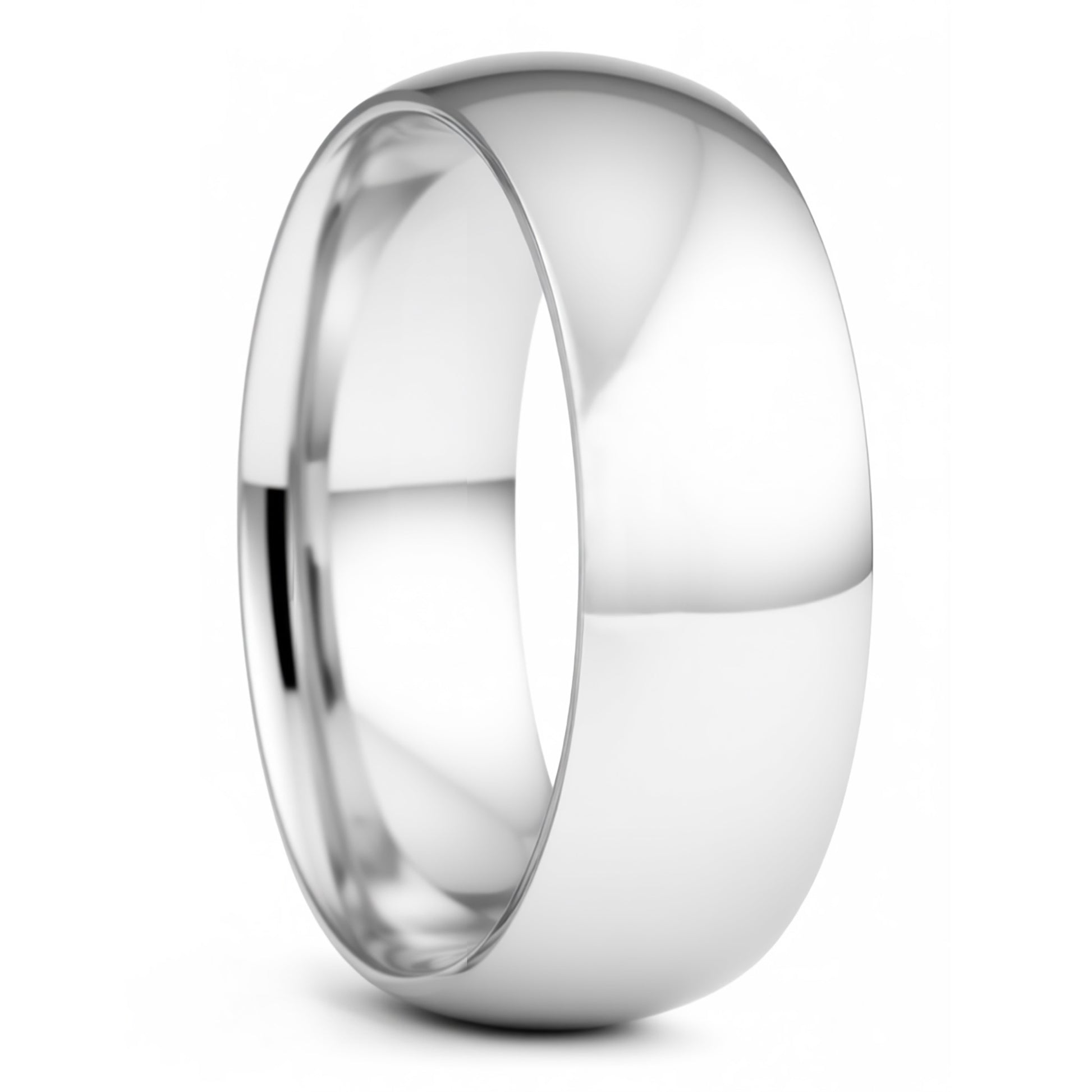 Domed 925 Sterling Silver Men's Wedding Band