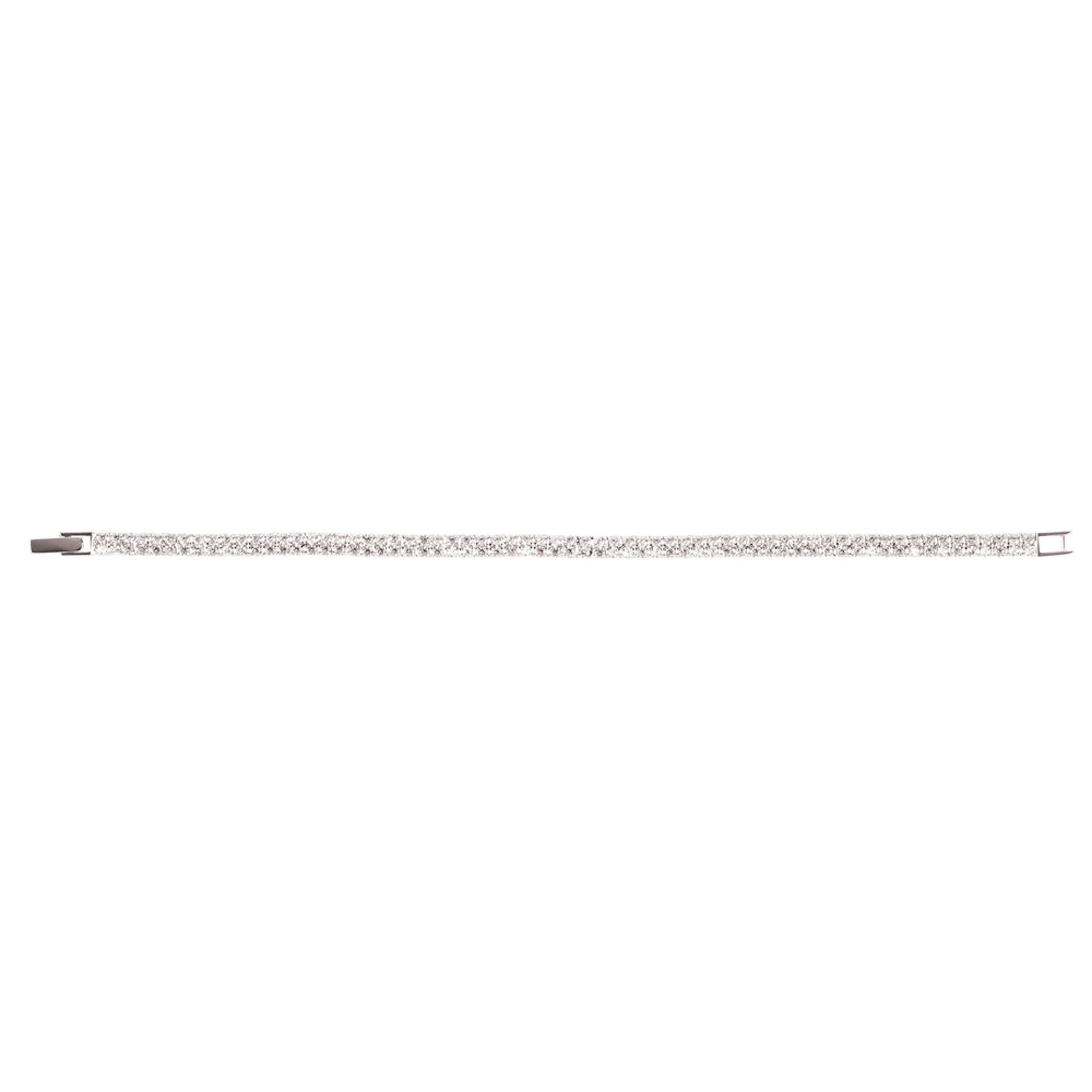 A double row simulated diamond tennis bracelet displayed on a neutral white background.