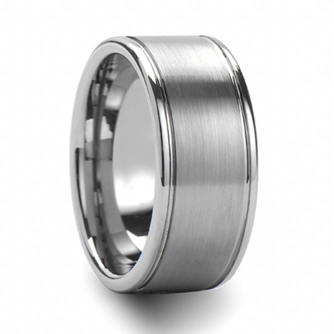 Dual Grooved Tungsten Men's Wedding Band