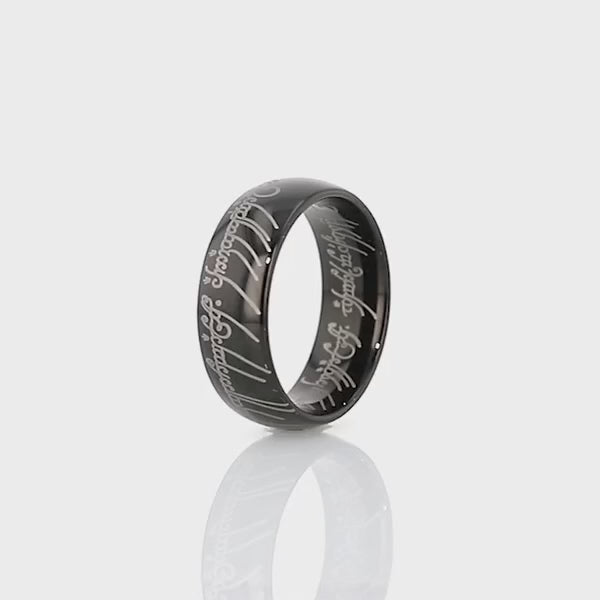 Nemesis Lord of the Rings Black Tungsten Men's Wedding Band