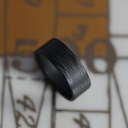 Extra Light Wave Patterned Carbon Fiber Men's Wedding Band