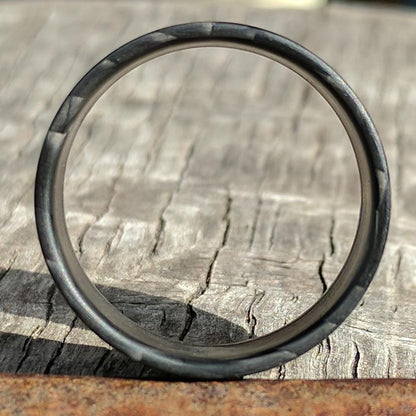Extra Light Wave Patterned Carbon Fiber Men's Wedding Band
