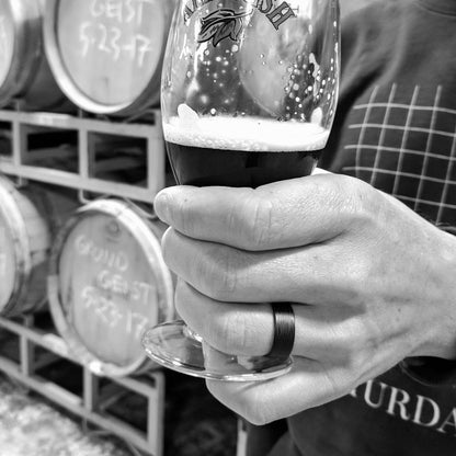 Extra Light Wave Patterned Carbon Fiber Men's Wedding Band