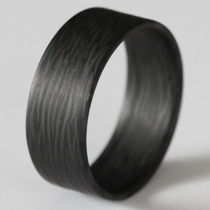 Extra Light Wave Patterned Carbon Fiber Men's Wedding Band