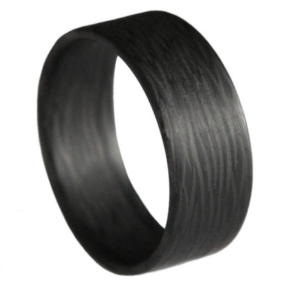 Extra Light Wave Patterned Carbon Fiber Men's Wedding Band