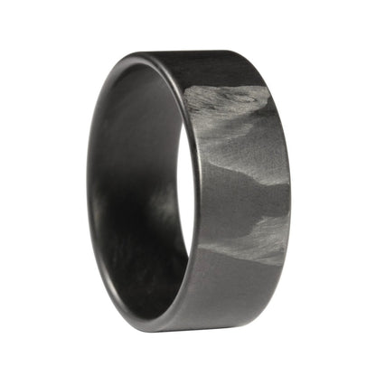 Extra Thin Patterned Carbon Fiber Men's Wedding Band