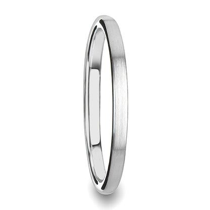 Extra-Thin Stackable White Tungsten Women's Wedding Band
