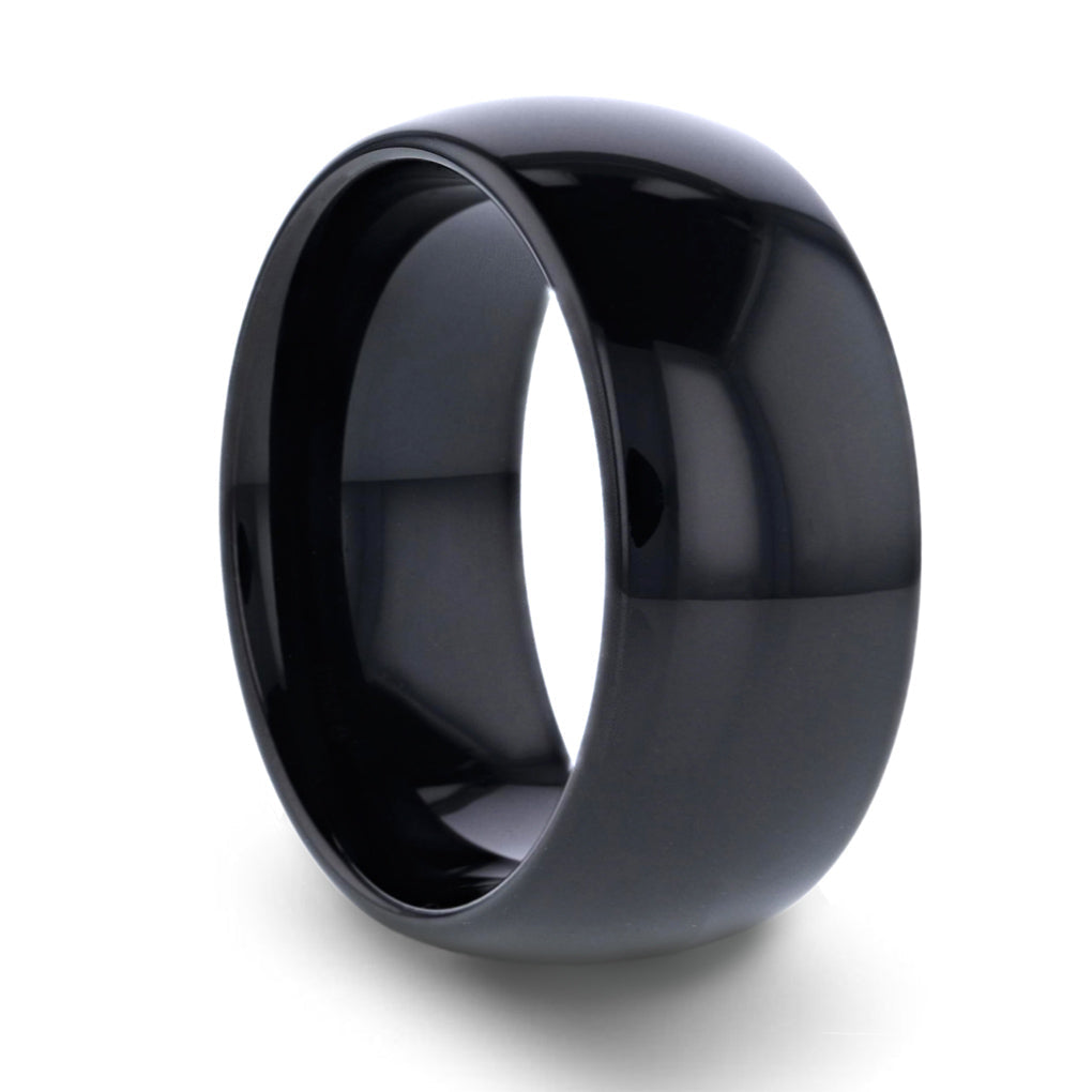 Extra-Wide Domed Black Tungsten Men's Wedding Band