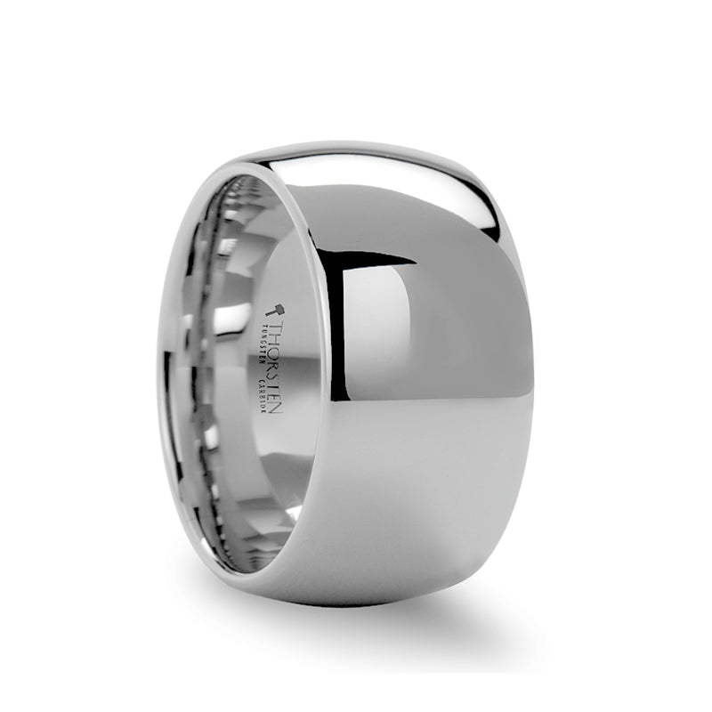 Extra-Wide Domed White Tungsten Wedding Band