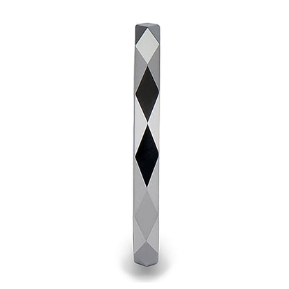 Faceted Women's Tungsten Extra-Thin Stackable Wedding Band