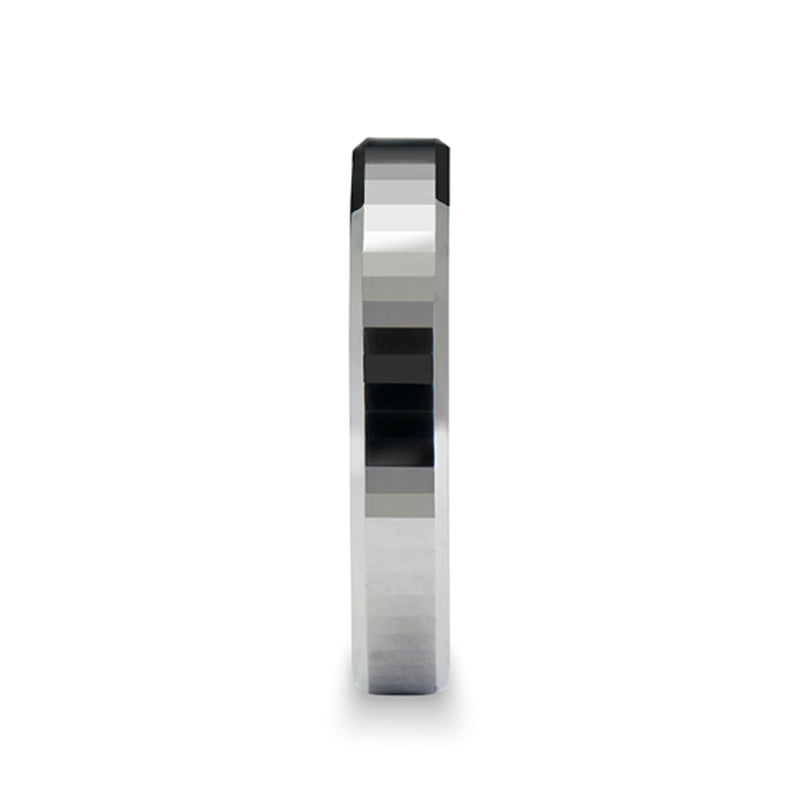 Faceted Tungsten Women's Wedding Band