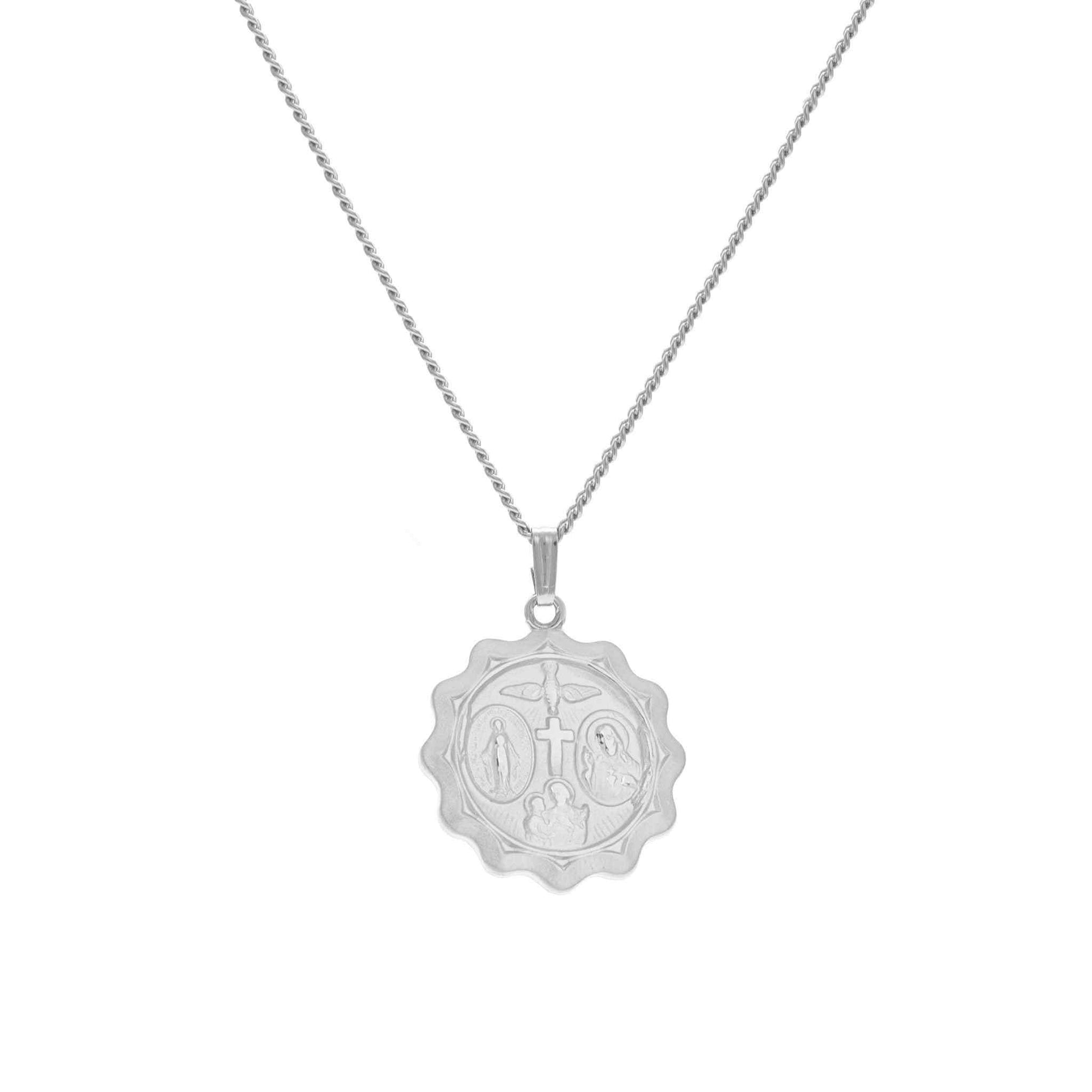 A five way medal displayed on a neutral white background.