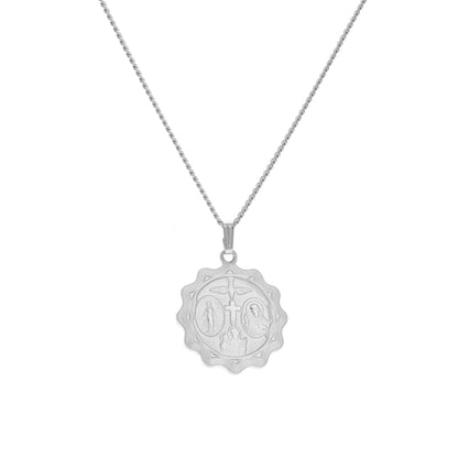 A five way medal displayed on a neutral white background.