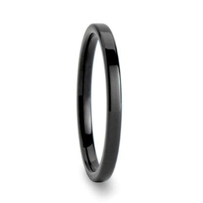 Flat Black Tungsten Women's Wedding Band