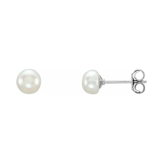 Freshwater Cultured Pearl Sterling Silver Stud Earrings