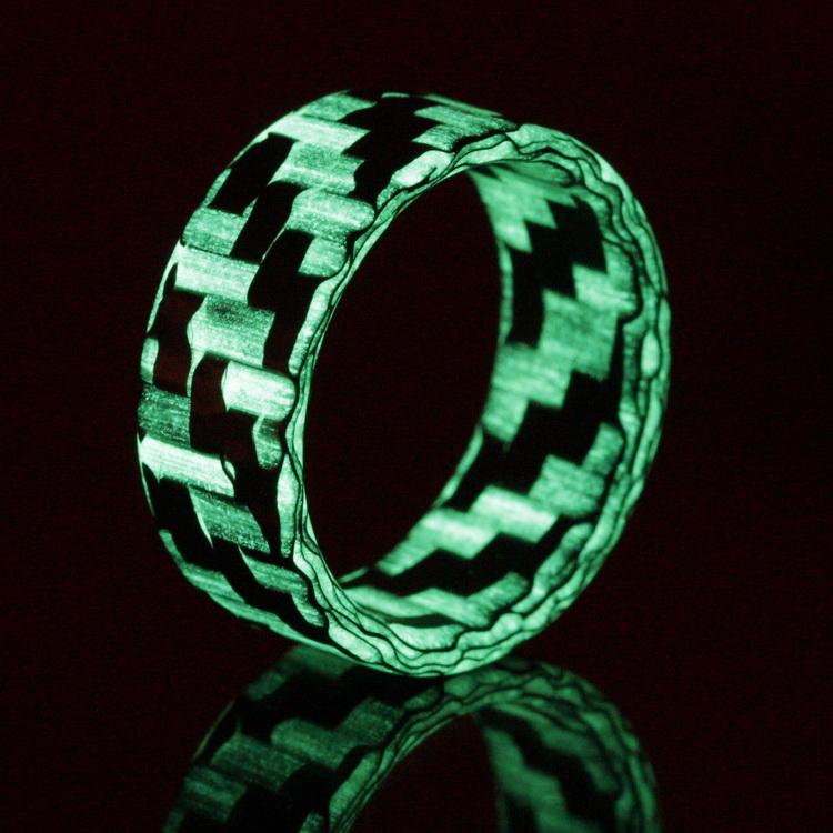 Glow in the Dark Carbon Fiber Men's Wedding Band