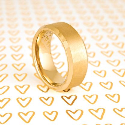 Brushed Gold Plated Tungsten Men's Wedding Band