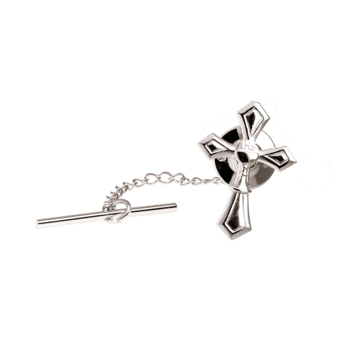 A gothic communion tie tack displayed on a neutral white background.