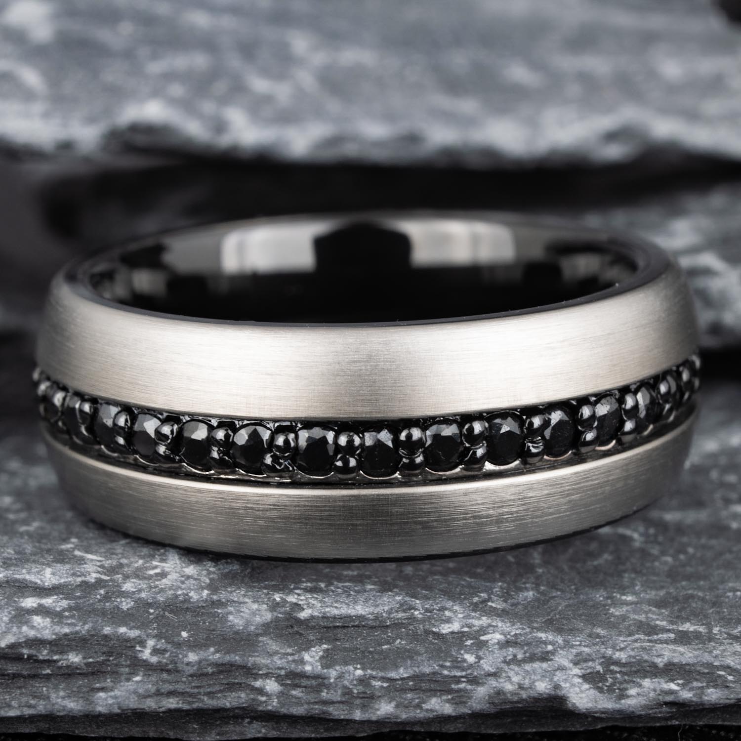Gunmetal Sapphire Tungsten Ring Vansweden Jewelers