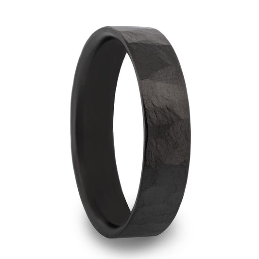 Hammered Zirconium Wedding Band