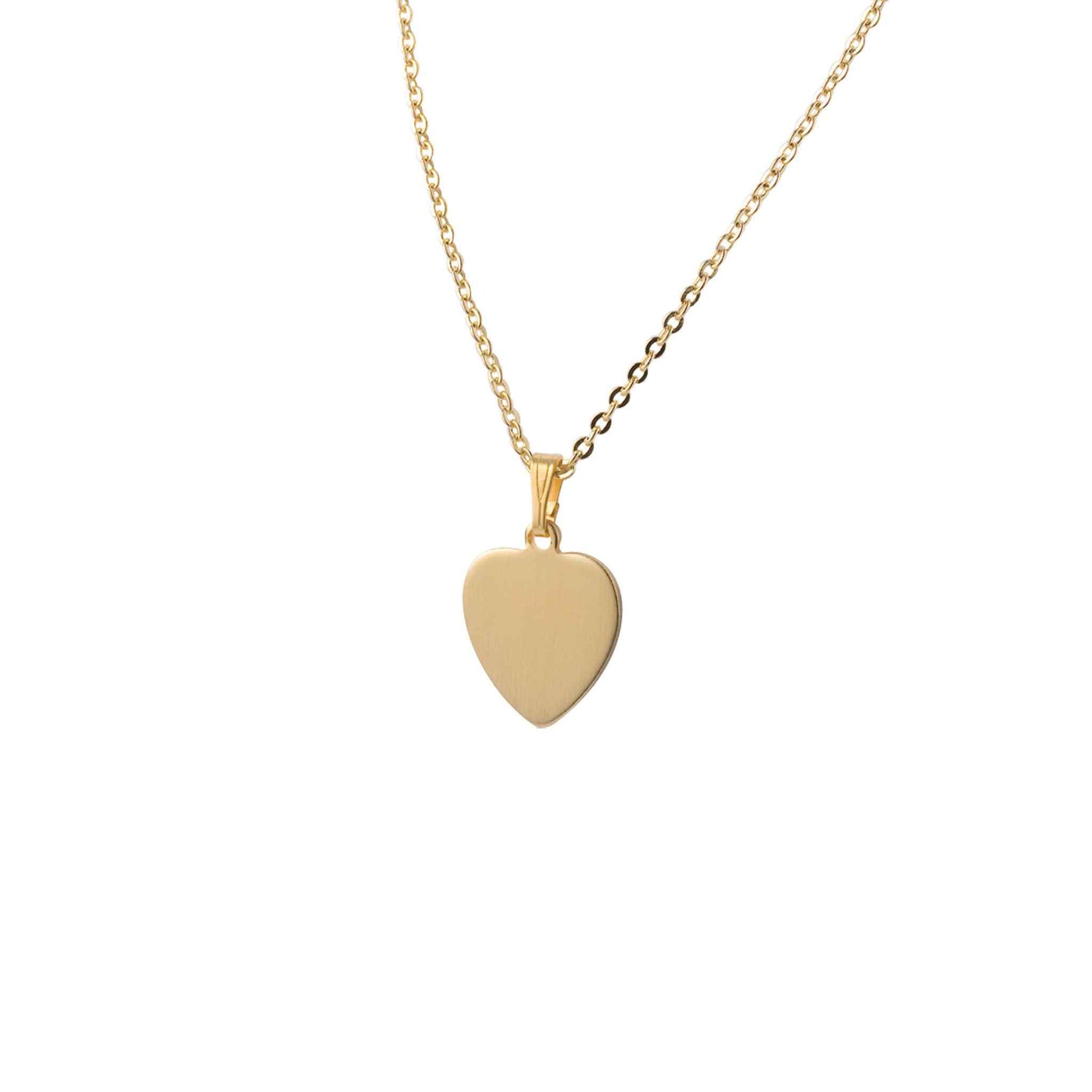 A heart necklace necklace displayed on a neutral white background.
