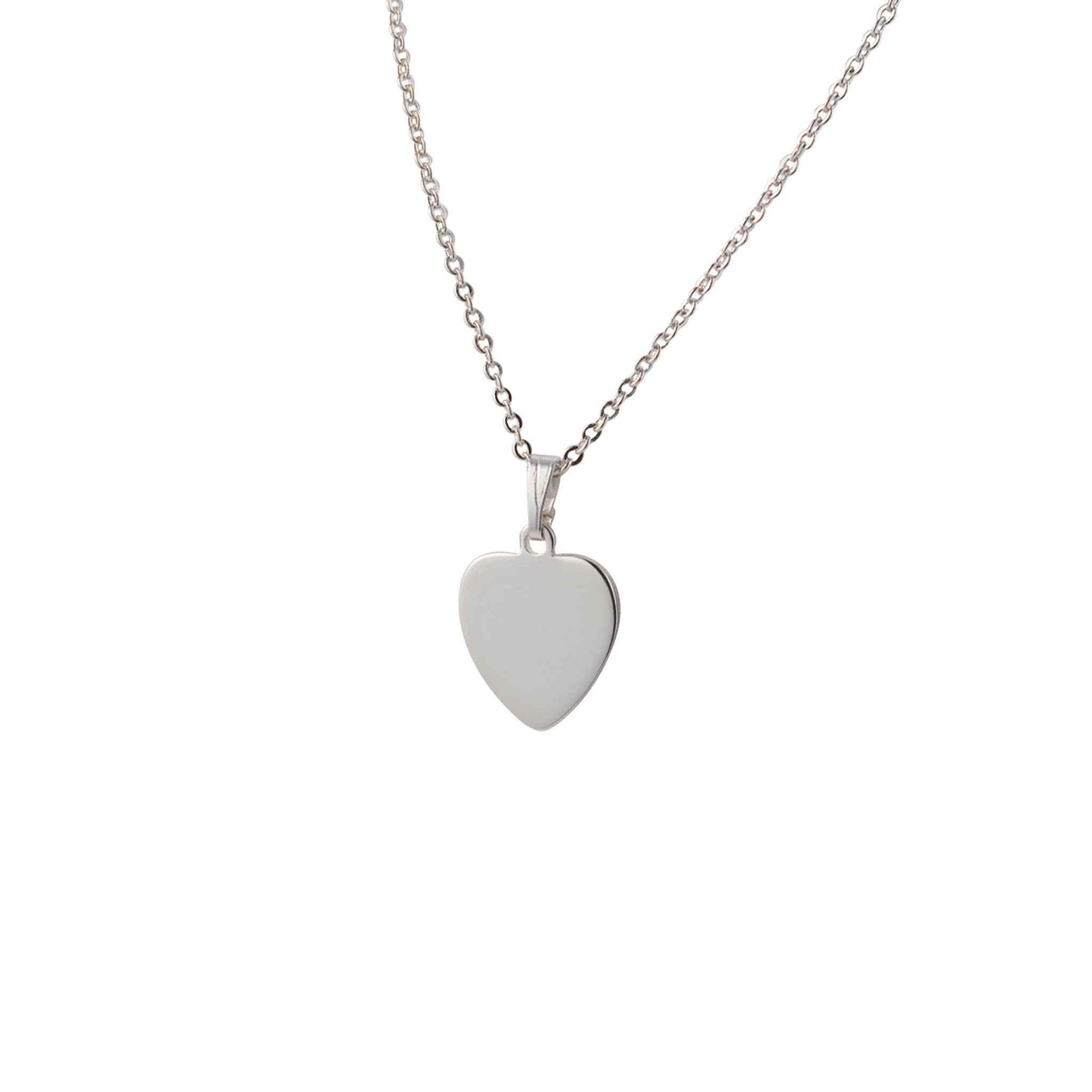 A heart necklace necklace displayed on a neutral white background.
