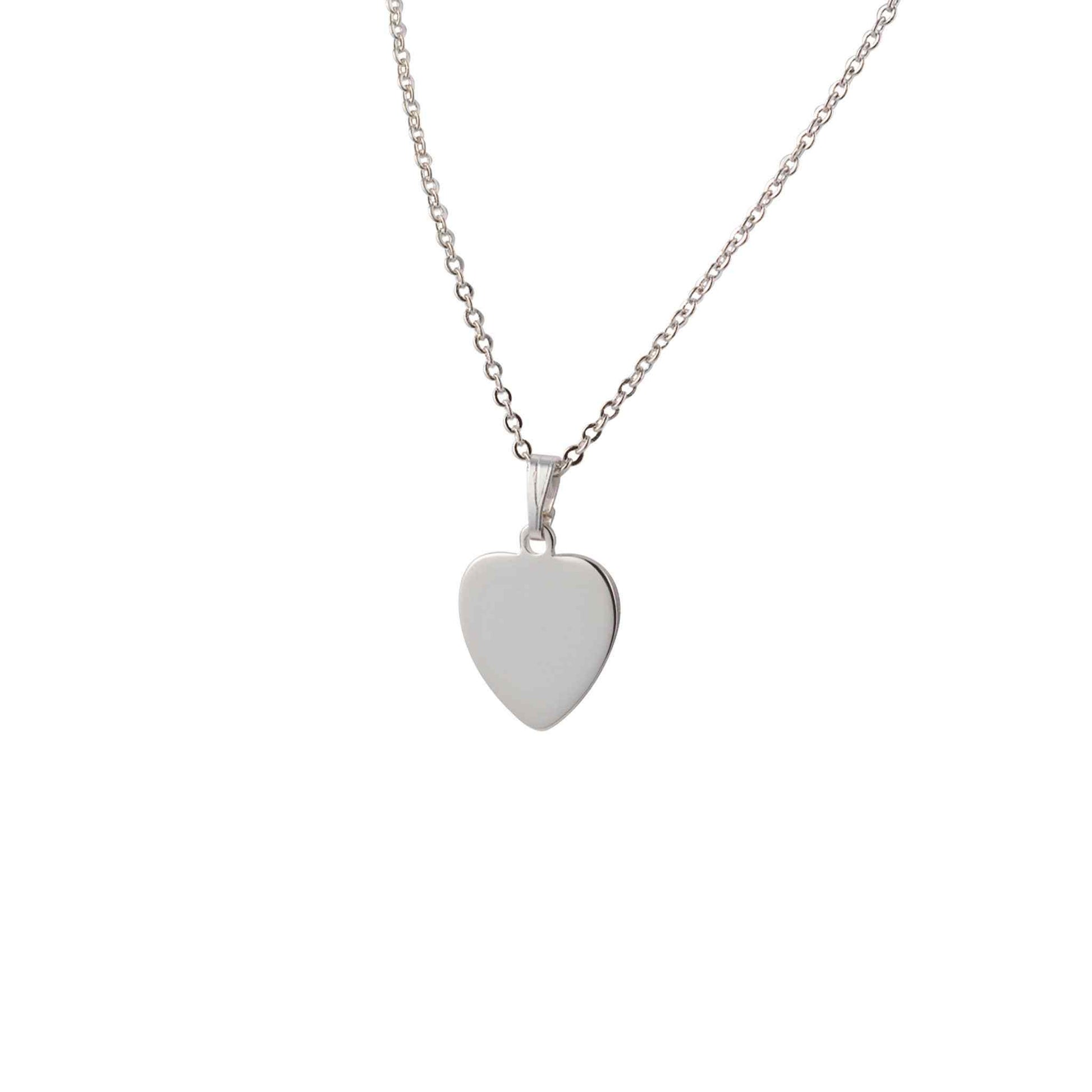 A heart necklace necklace displayed on a neutral white background.