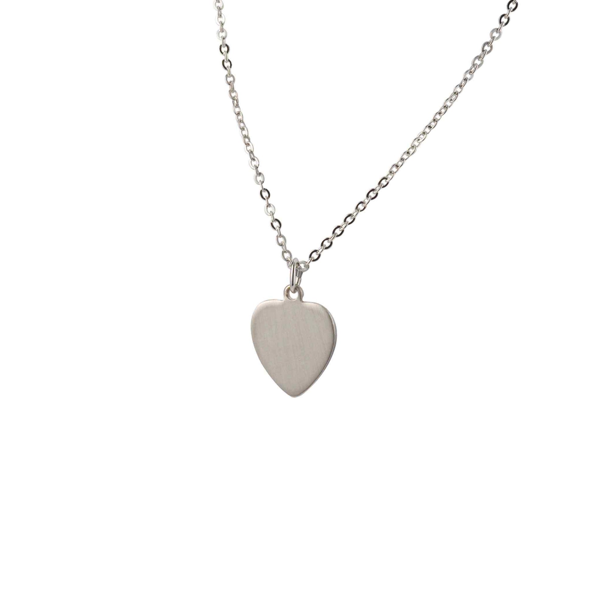 A heart necklace necklace displayed on a neutral white background.