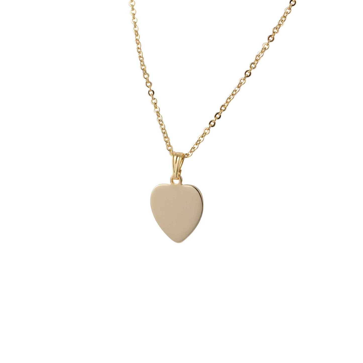 A heart necklace necklace displayed on a neutral white background.