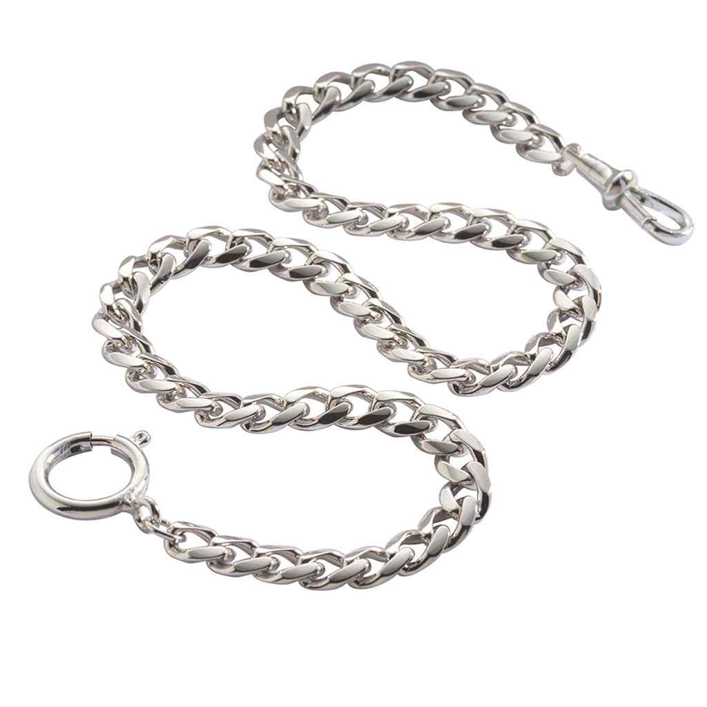 A heavy curb watch chain displayed on a neutral white background.