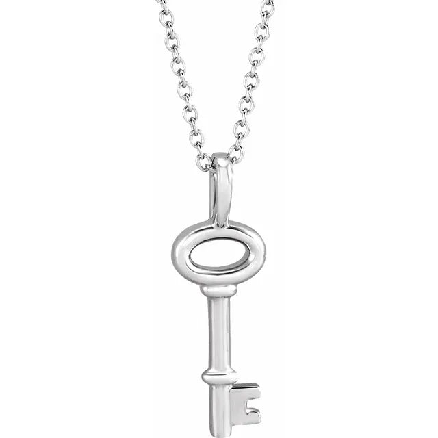 Key Sterling Silver Necklace
