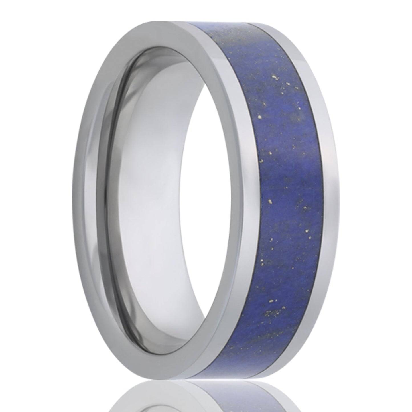 Lapis Lazuli Inlay Tungsten Wedding Band