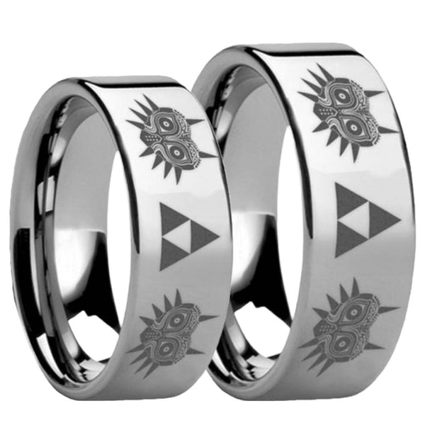 Legend of Zelda Majora Mask Triforce Tungsten Couple's Matching