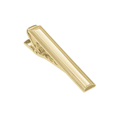 A lined edge tie bar displayed on a neutral white background.