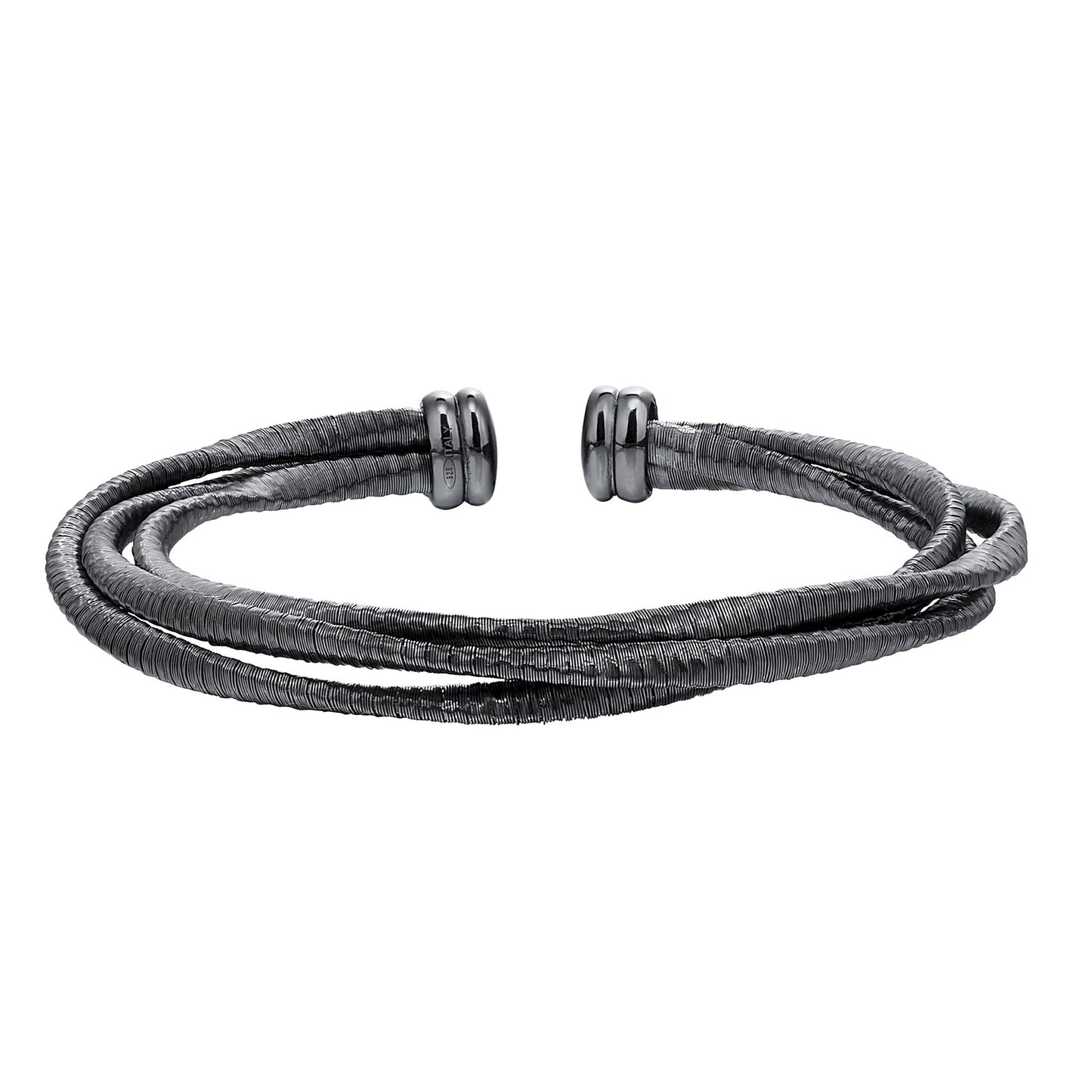 A twisted three cable bracelet displayed on a neutral white background.