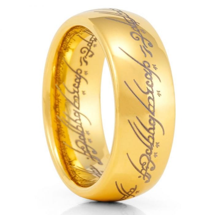 Lord of the Rings Gold Tungsten Men's Wedding Band