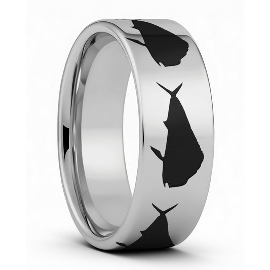 Mahi-Mahi Dolphinfish Tungsten Wedding Band