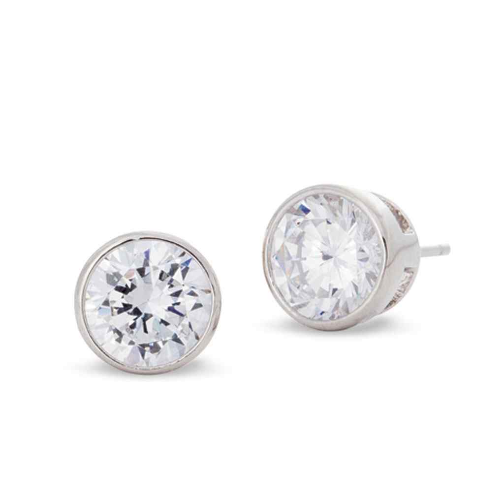 A martini set 8mm simulated diamond earrings displayed on a neutral white background.