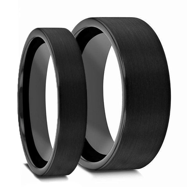 Black Ceramic Couple's Ring Set | Vansweden Jewelers