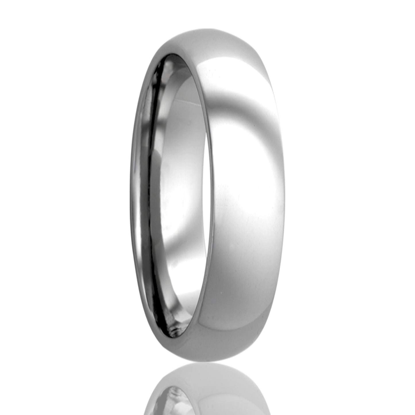 A classic domed cobalt wedding band displayed on a neutral white background.