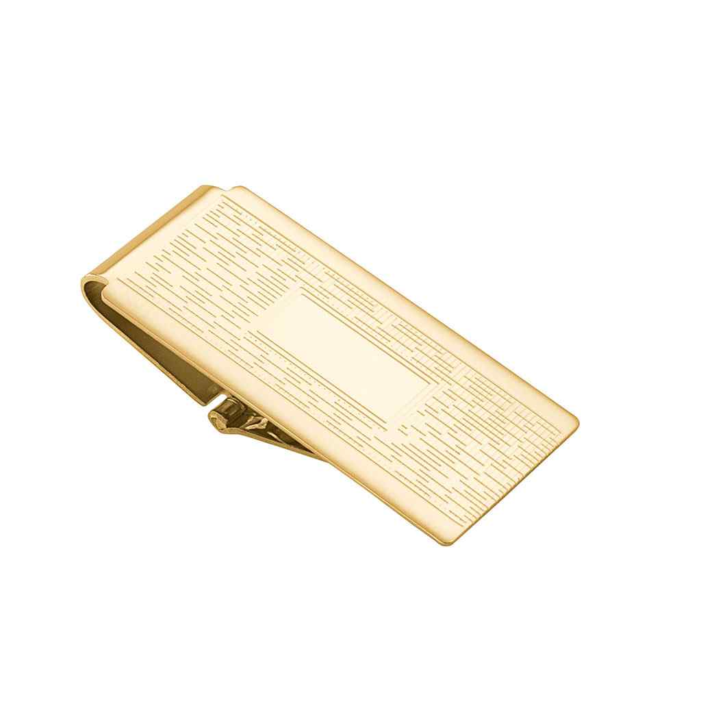 A hinged money clip displayed on a neutral white background.