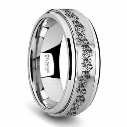 Mountain Range Engraved Spinner Tungsten Wedding Band