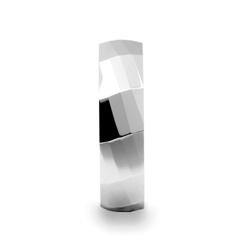 Multi Faceted Tungsten Wedding Band