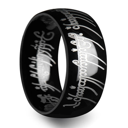 Nemesis Lord of the Rings Black Tungsten Men's Wedding Band