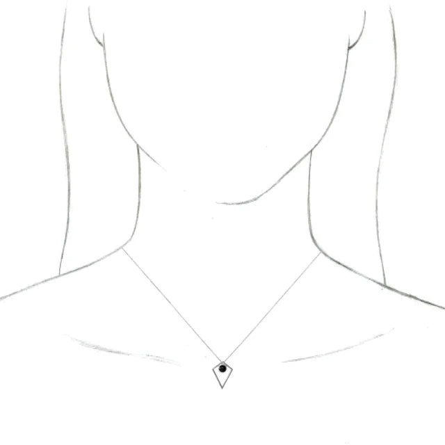 Onyx Pyramid Sterling Silver Necklace