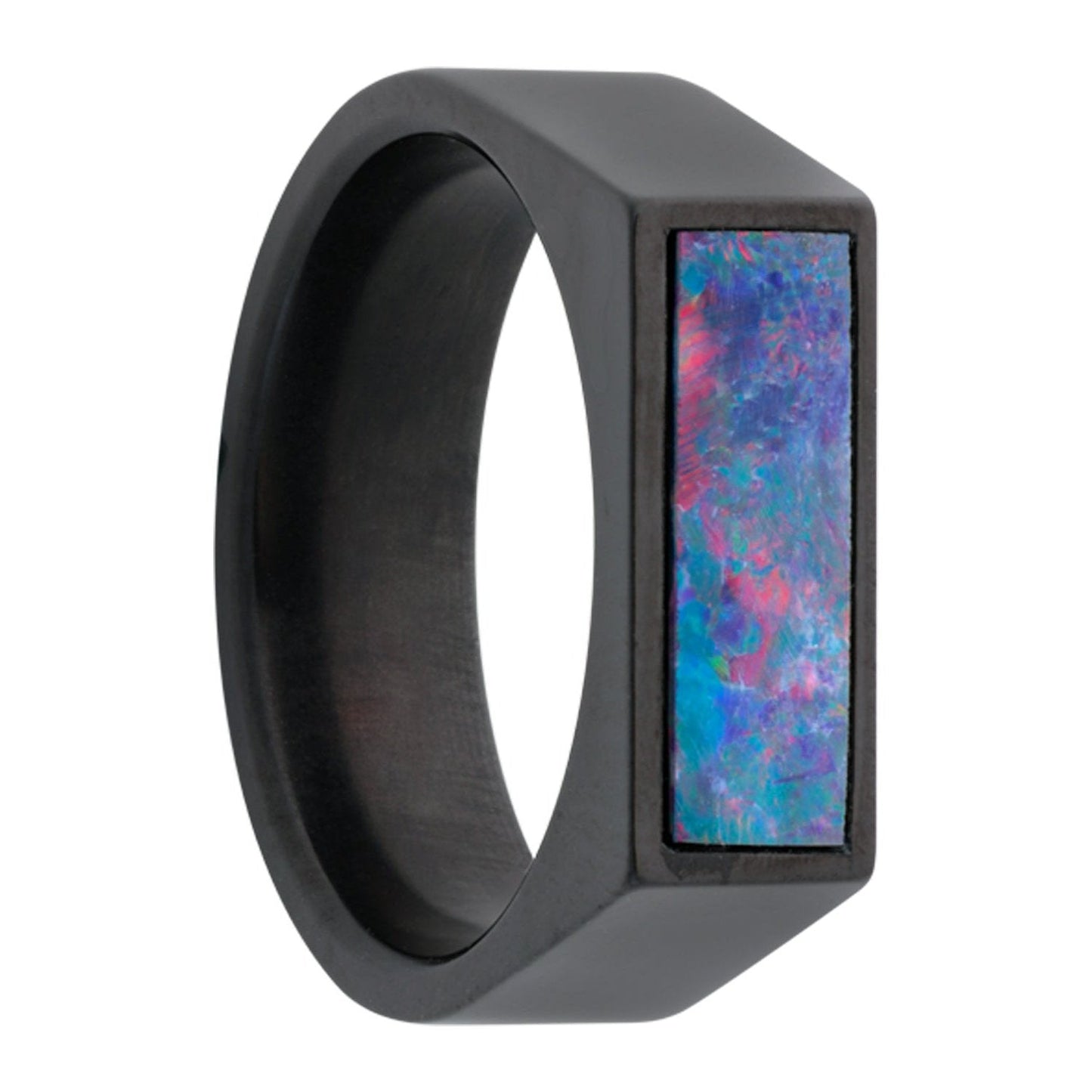 Opal & Zirconium Signet Ring