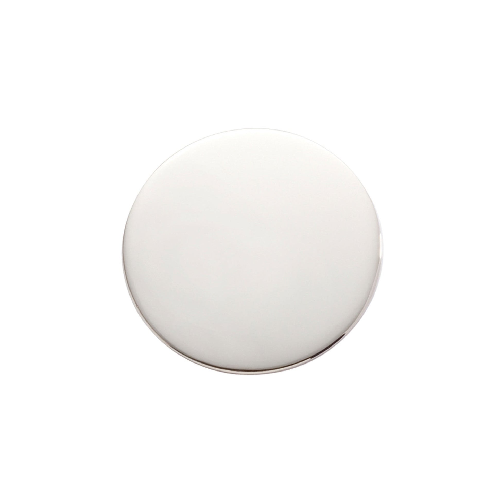 A polished round pin displayed on a neutral white background.