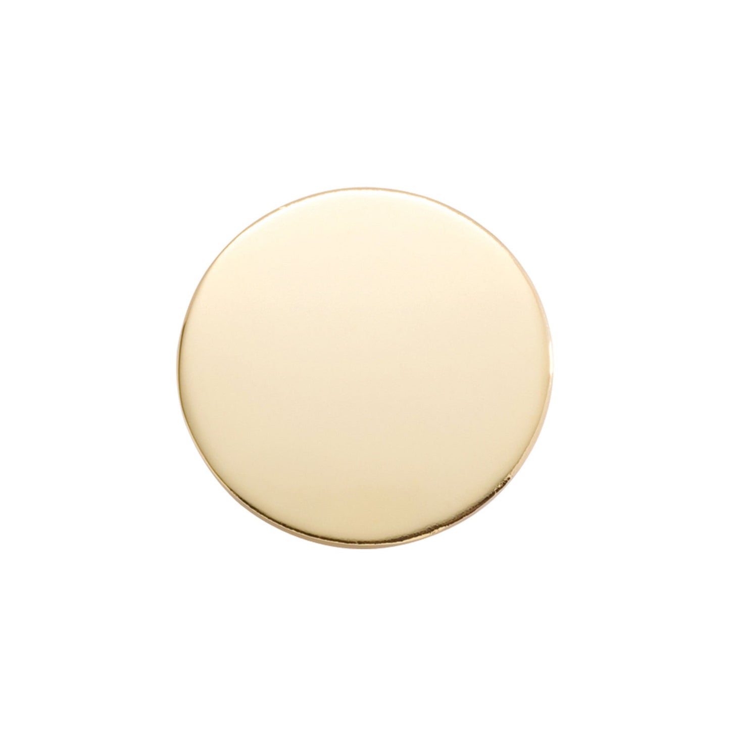 A polished round pin displayed on a neutral white background.