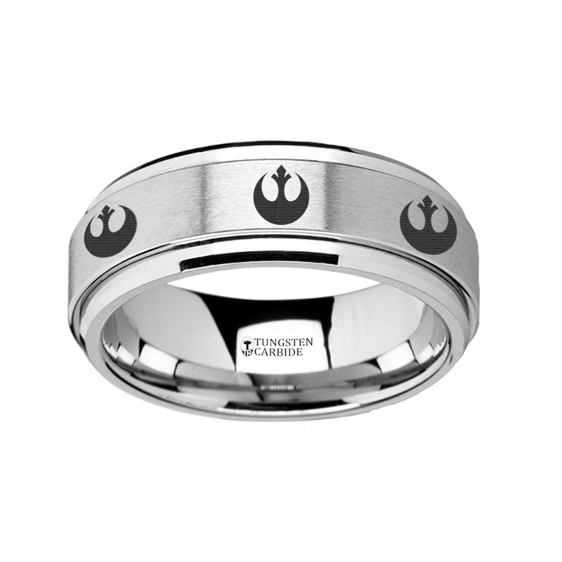 Rebel Alliance Starbird Engraved Star Wars Spinner Tungsten Wedding Band